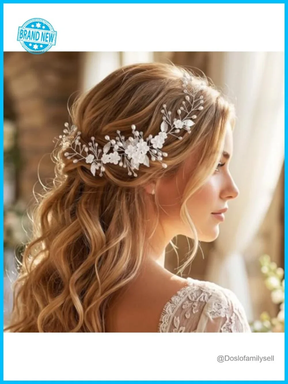 Flower Hair Vine Pearl Bridal Headpieces Wedding Hair Pieces Silver Prom Hair